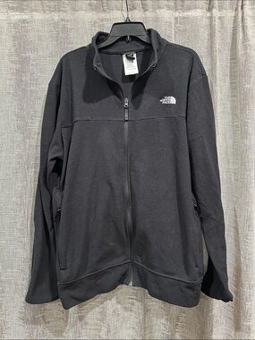 The North Face Black Zip-Up Fleece Jacket with Logo